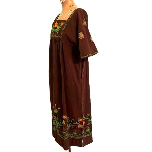 Uncle Frank by Ivy Jane Embroidered Floral XS Dress V-Neck Short Sleeve Cotton - Picture 3 of 10